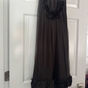 Elegant Charcoal Grey Midi Dress